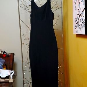 Classic Full length long 48' long black dress